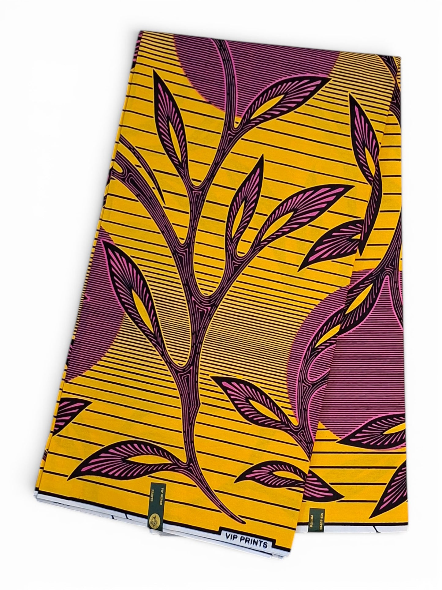 Afrikaanse Stof/ Bloemenmotief (Geel & Paars)100%katoen