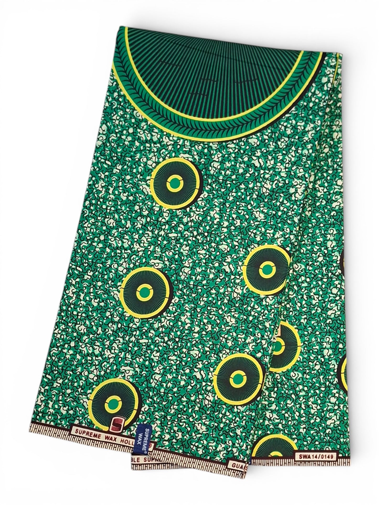 Afrikaanse Stof/ Geometrisch (Groen, Geel & Zwart)100%katoen