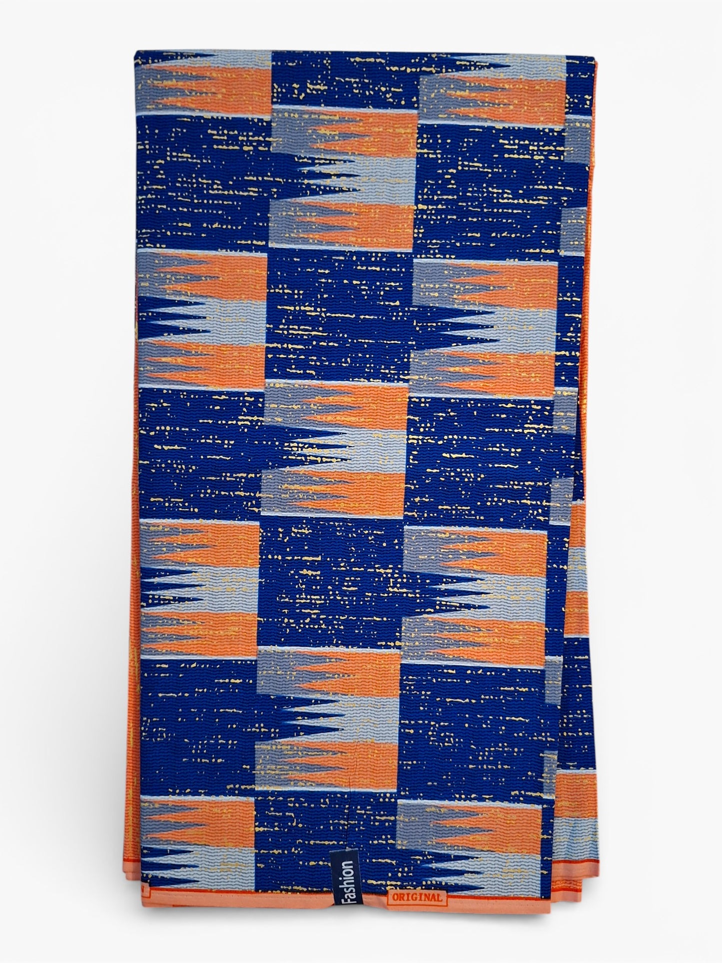 Ghana Kente Gold Fashion Blauw & Oranje Geometrische Stof
