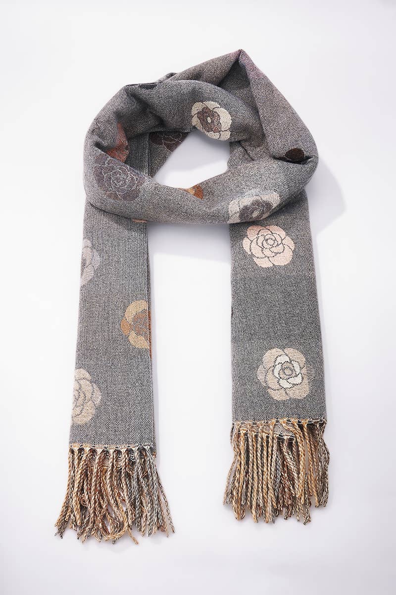 NANA sjaal met omkeerbaar bloemenmotief