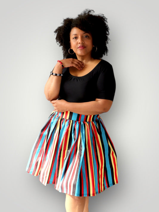 Midi Rok van Afrikaanse Print - Multicolor 3