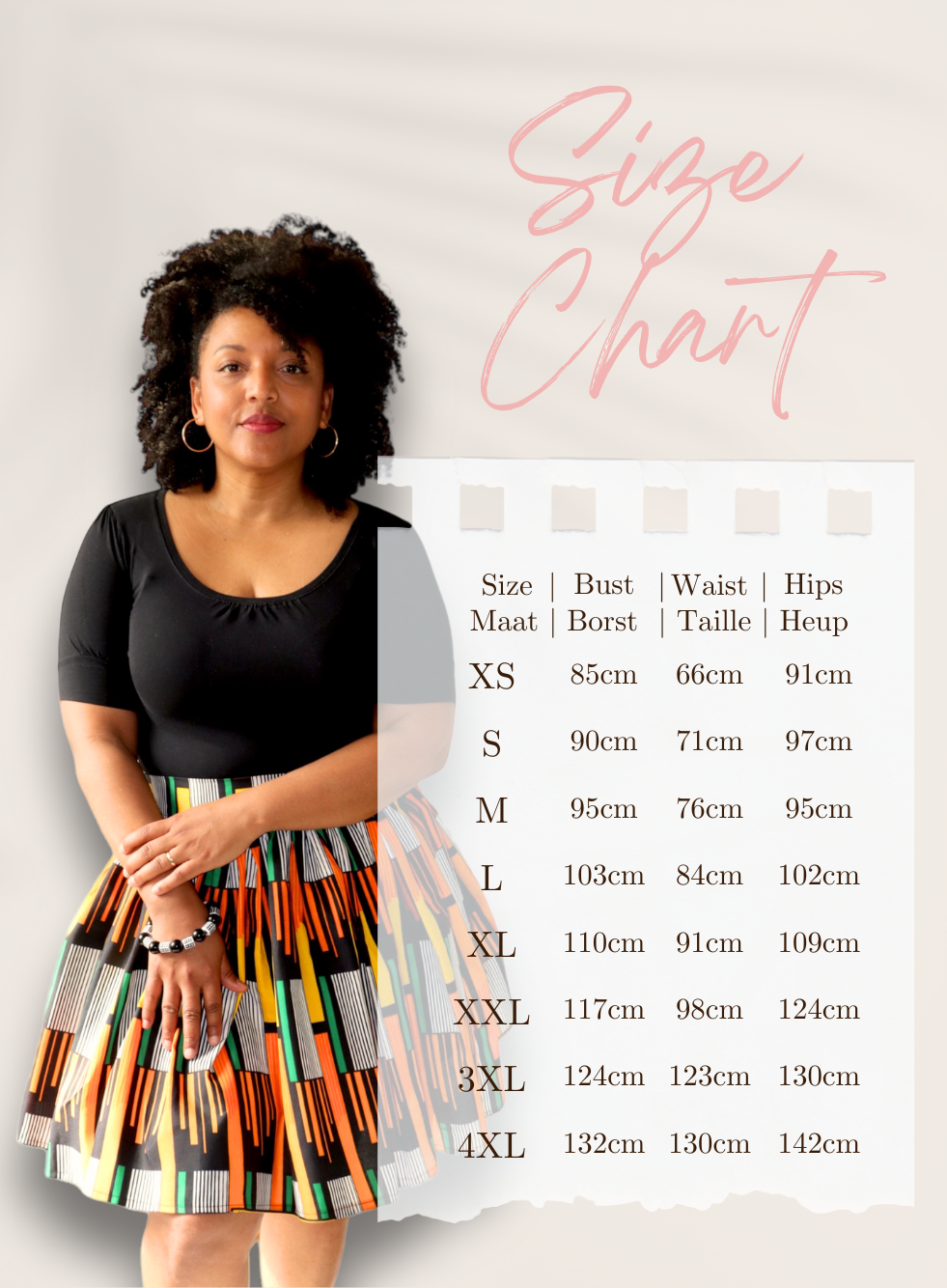 Midi Rok van Afrikaanse Print - Multicolor 2