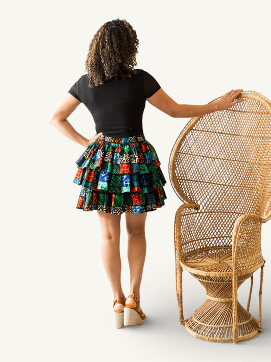 Gelaagde Print Rok