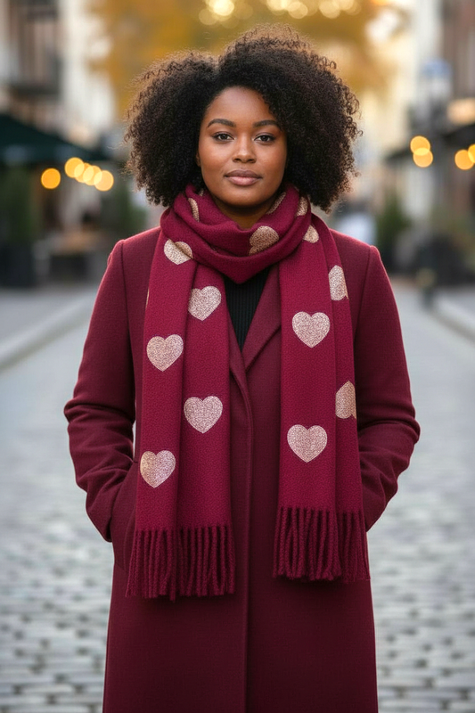 NANA sjaal met hartmotief (Rood)