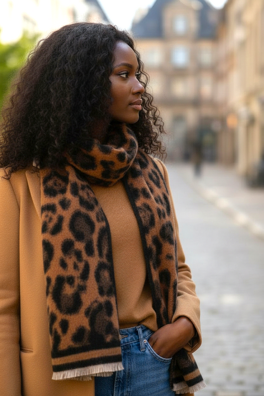 NANA sjaal met luipaardmotief