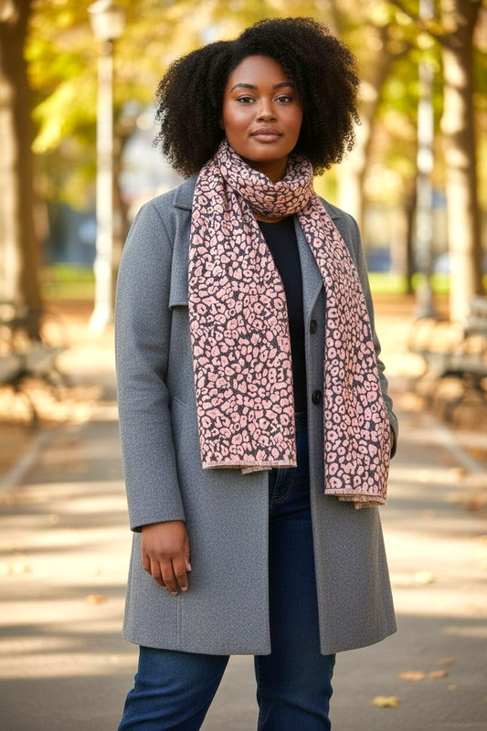 NANA Sjaal Roze Leopard-Motief