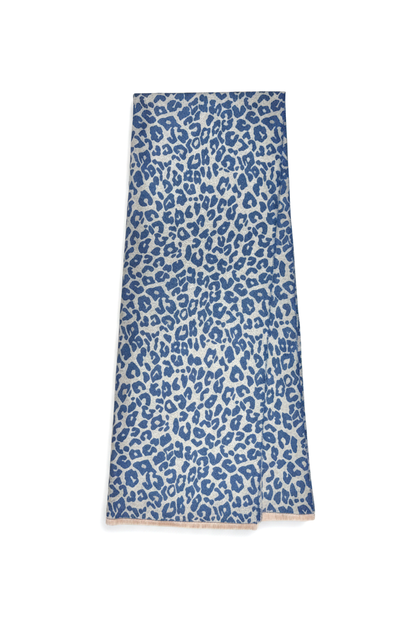 NANA Sjaal Blauw Leopard-Motief