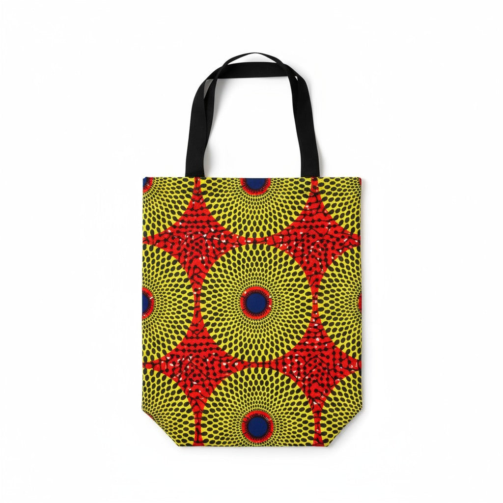 Tote Tas in Afrikaanse Print - Rood/Geel 2
