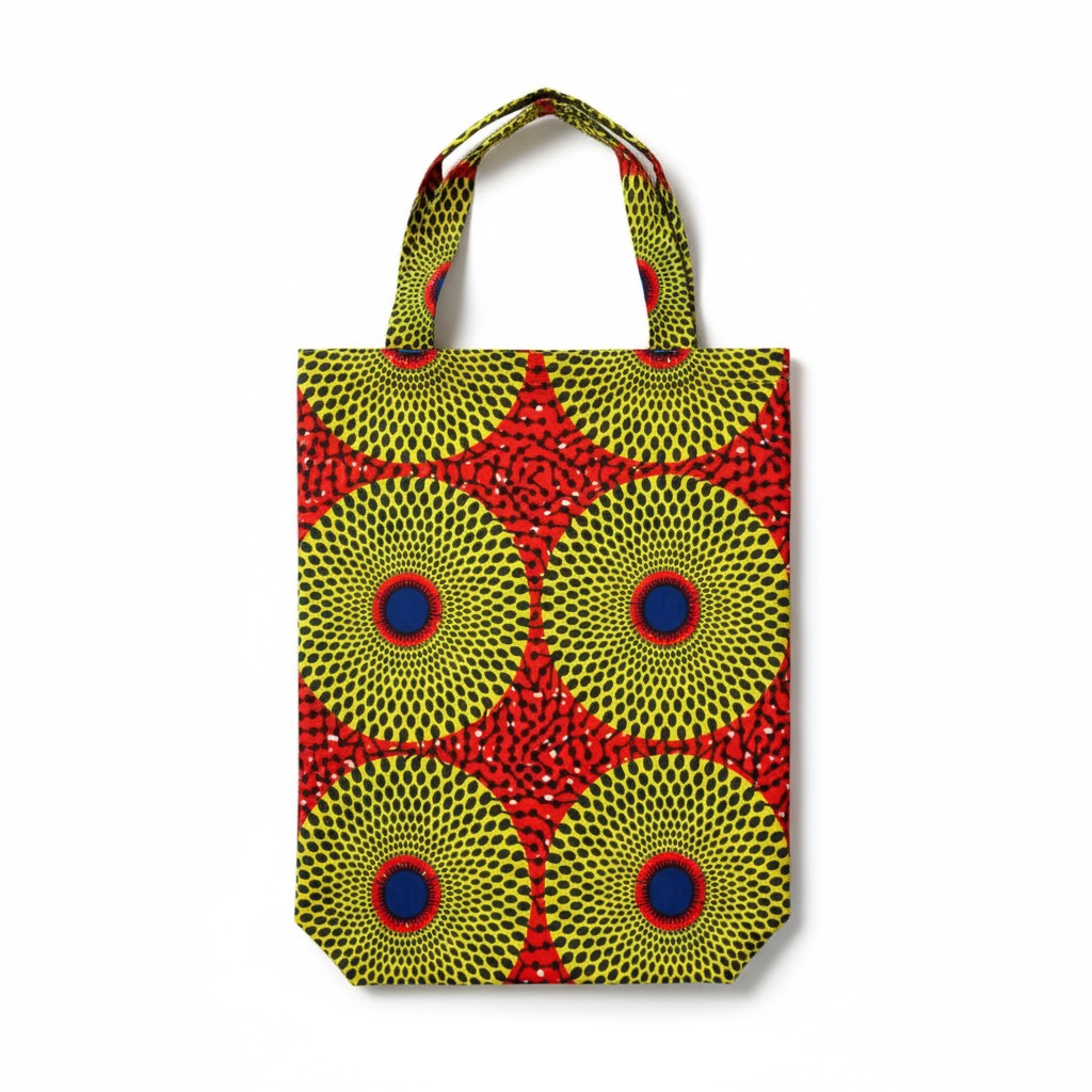 Tote Tas in Afrikaanse Print - Rood/Geel