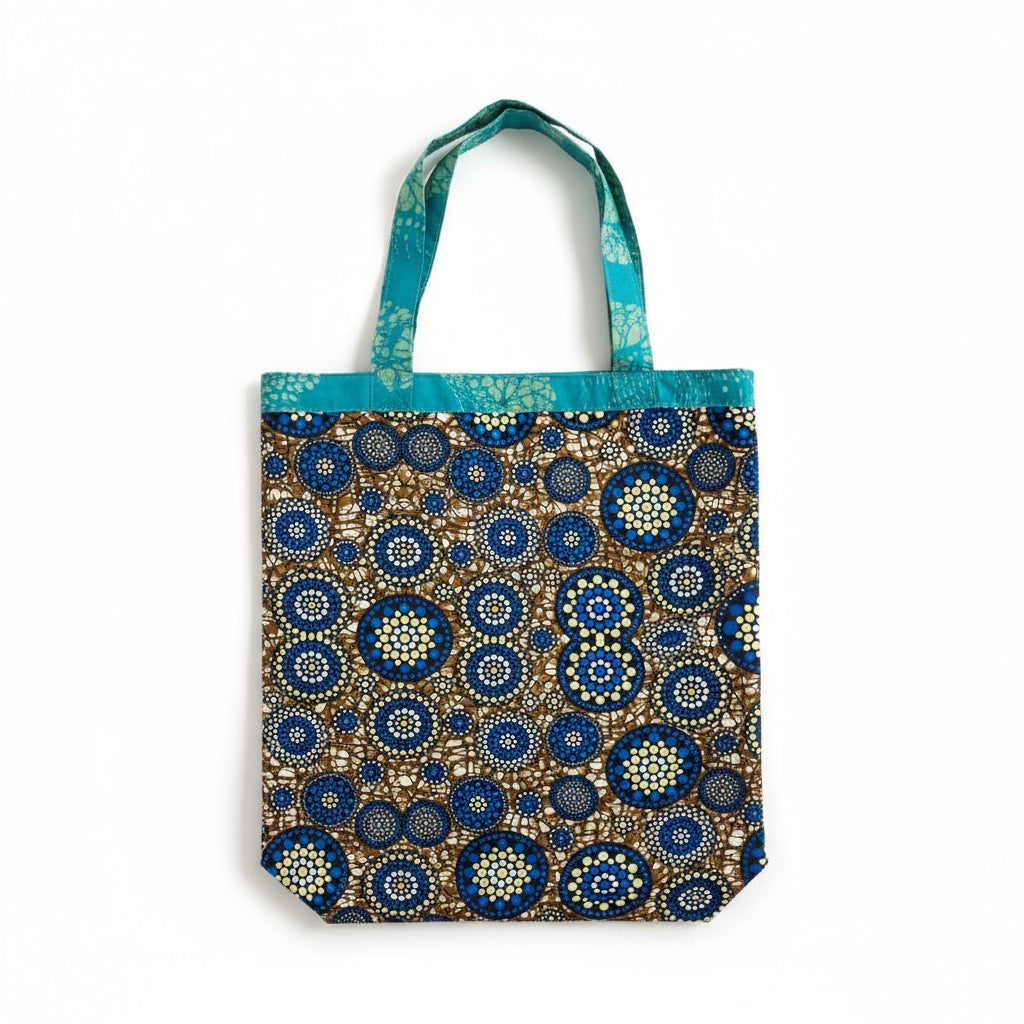 Tote Tas in Afrikaanse Print - Licht Blauw