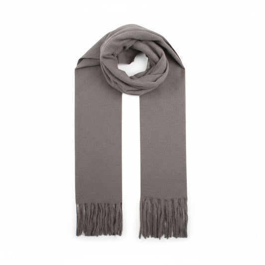 NANA sjaal effen met franjes – Zacht & elegant (Grijs)