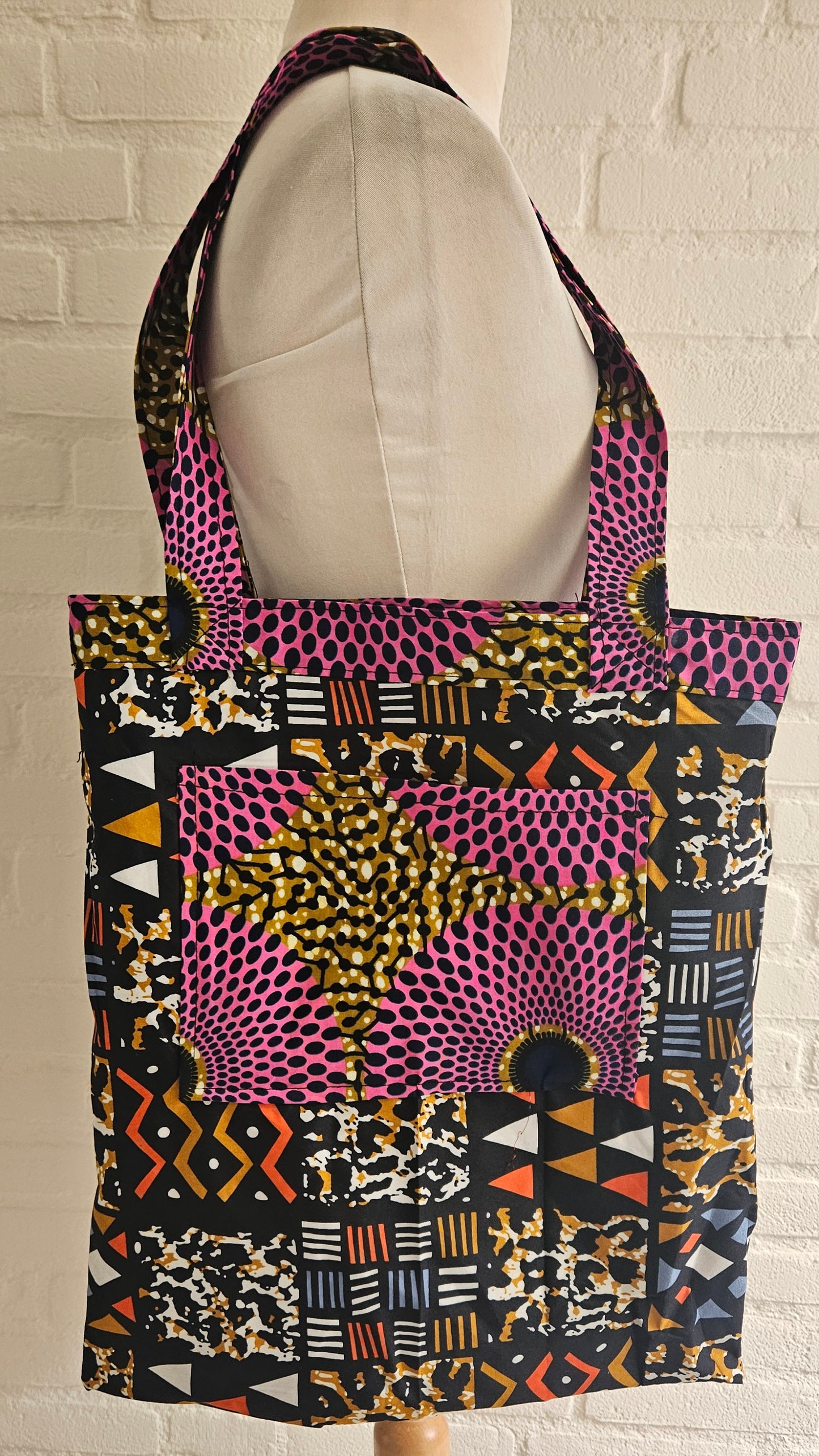 Tote Tas in Afrikaanse Print - Roze