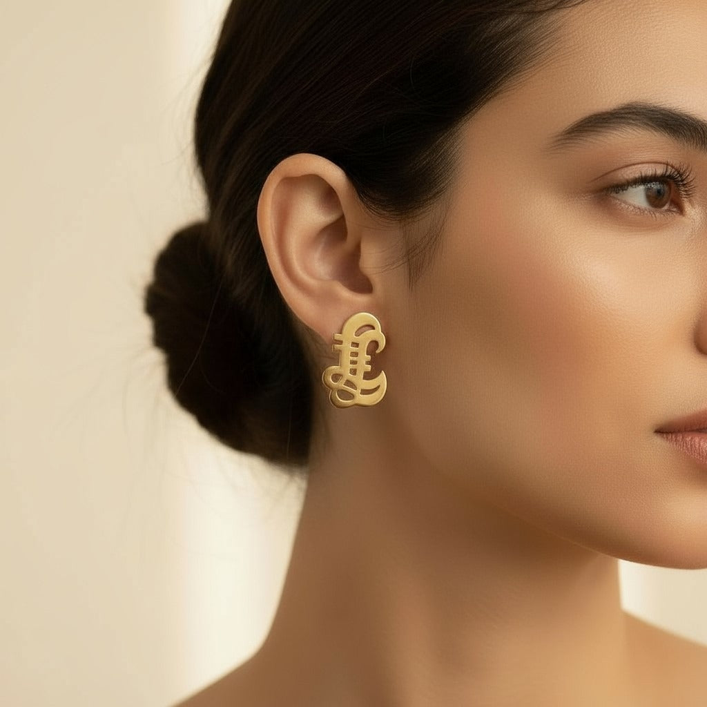 Adinkra zwaard oorbellen – goudkleurig