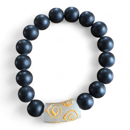 Handgemaakte Afrikaanse glaskralenarmband