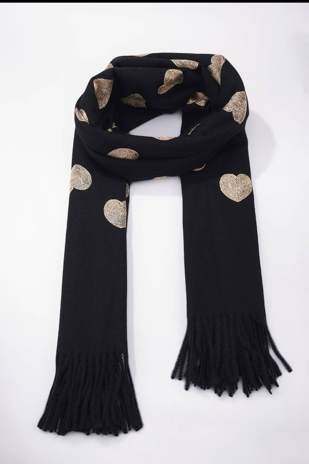 NANA sjaal met hartmotief (Zwart)