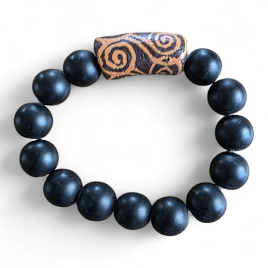 Handgemaakte Afrikaanse glaskralenarmband