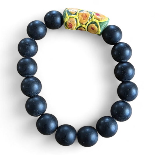 Handgemaakte Afrikaanse glaskralenarmband