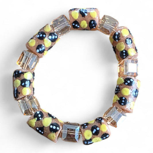 Handgemaakte Afrikaanse glaskralenarmband