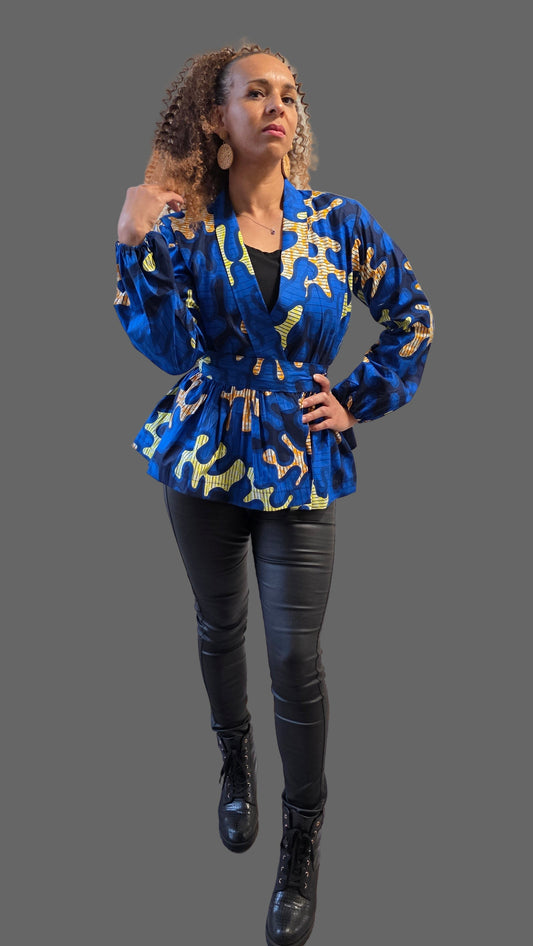 NANA- Peplum Wrap Top