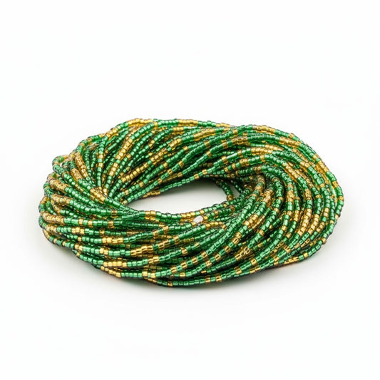 Waist Beads / Afrikaanse Heupketting
Groen/goud niet(elastisch)