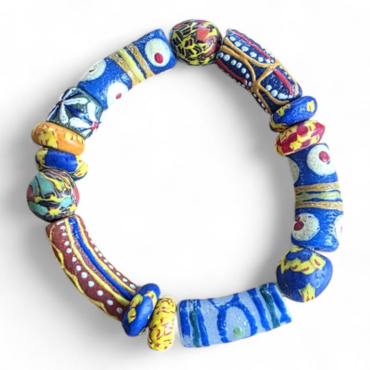 Handgemaakte Afrikaanse glaskralenarmband