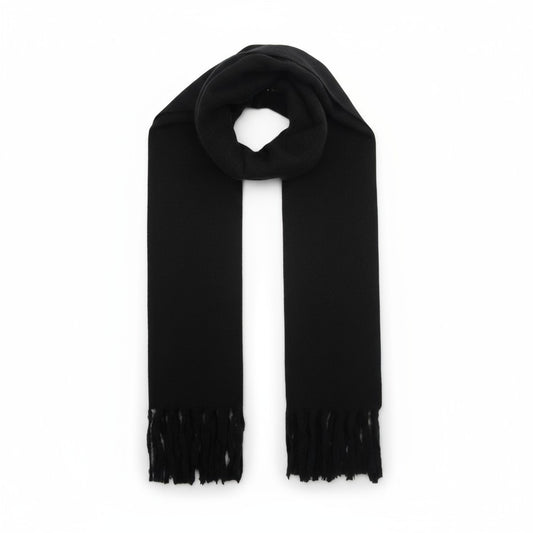NANA sjaal effen met franjes – Zacht & elegant (Zwart)
