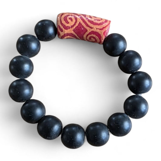 Handgemaakte Afrikaanse glaskralenarmband