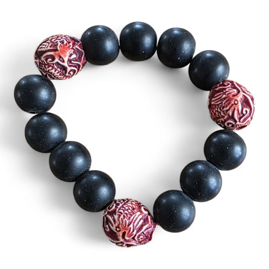 Handgemaakte Afrikaanse glaskralenarmband