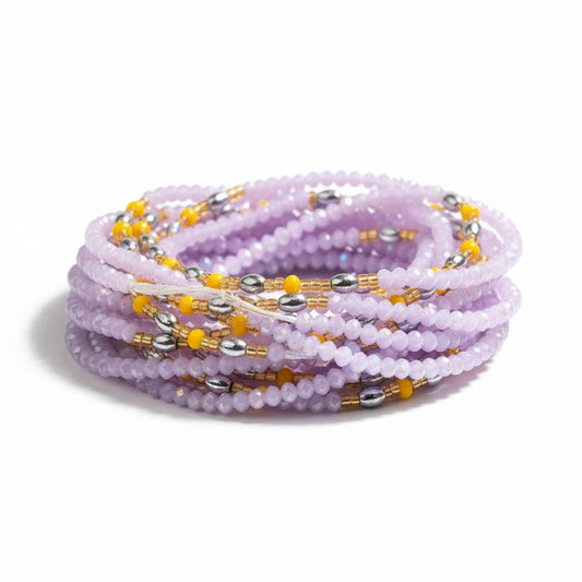 Waist Beads / Afrikaanse Heupketting Paars-Gold