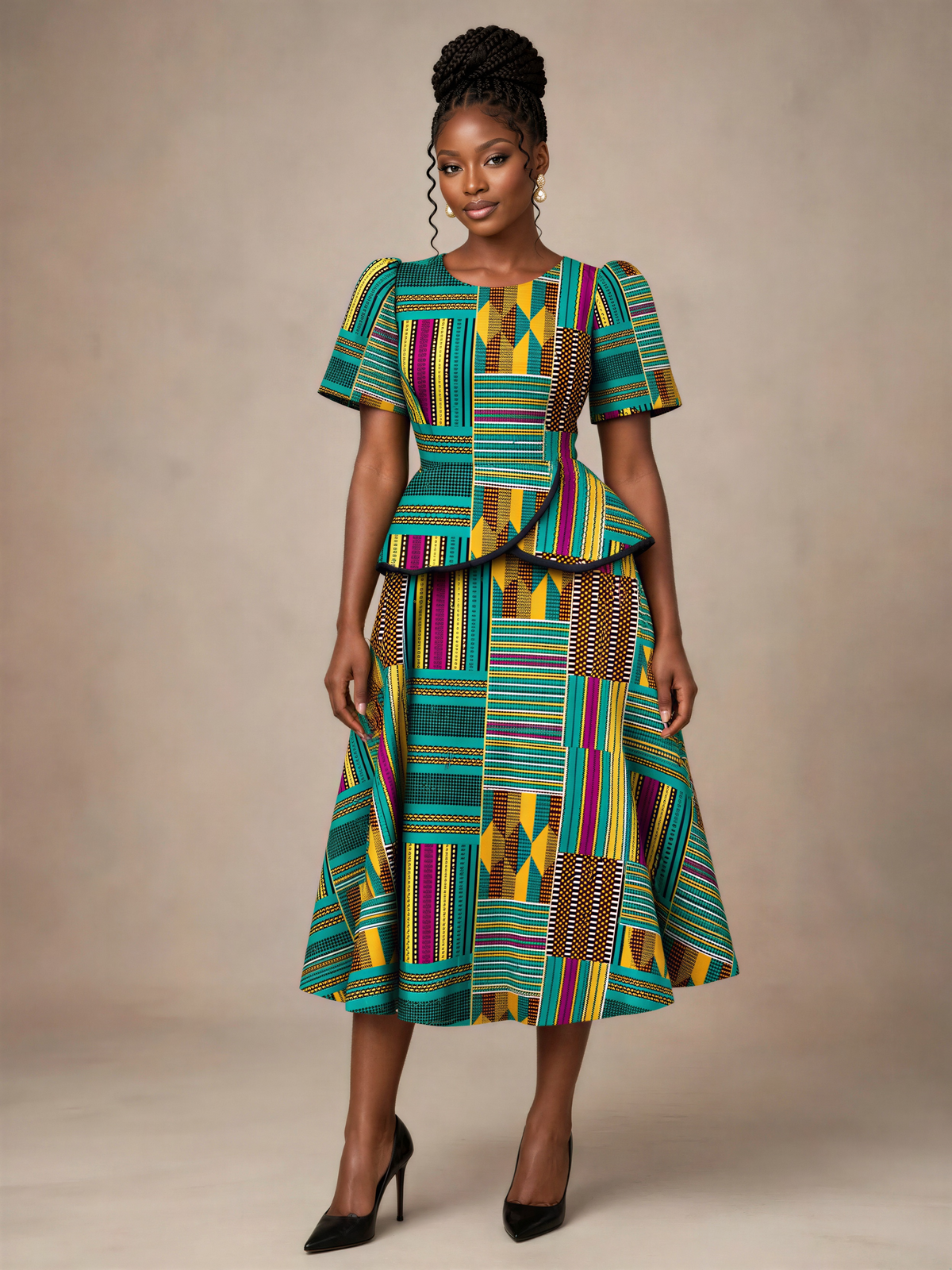 Top & Maxi Rok Co-Ord Set van Afrikaanse Print
