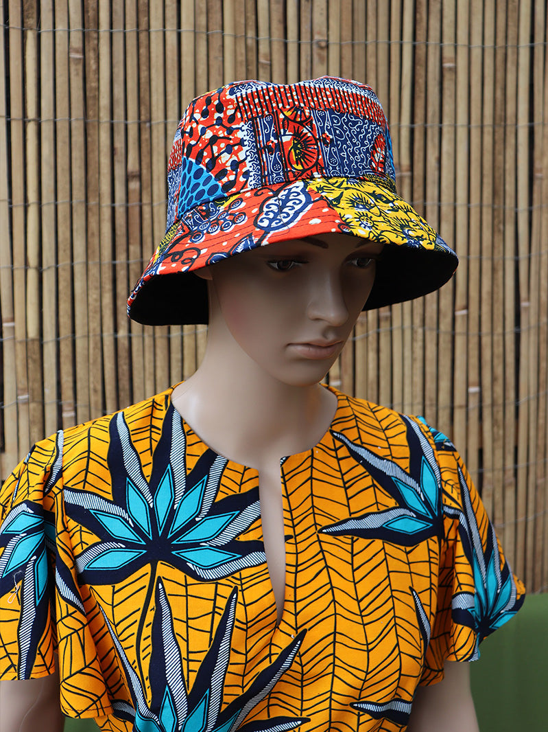 Bucket Hat in Afrikaanse Print