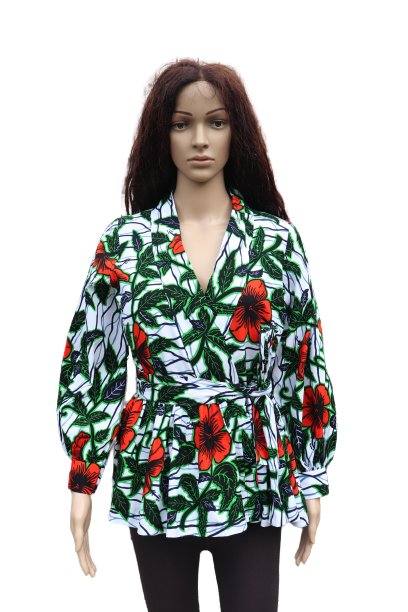 Afrikaanse Print Peplum Top - Multicolor 5