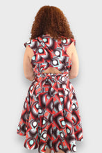 Afbeelding in Gallery-weergave laden, Multiway Midi Jurk van Afrikaanse Print  – rood &amp; turquoise geometrisch
