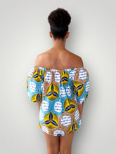 Afbeelding in Gallery-weergave laden, Off Shoulder Top van Afrikaanse Print - Multicolor
