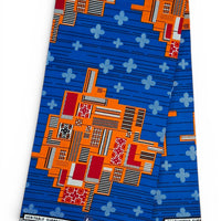 Afrikaanse Stof(Blauw & Oranje)100%katoen