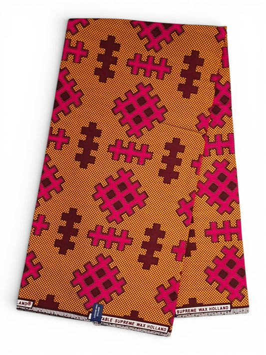 Supreme Wax Holland | Multicolor Geometrisch (Okergeel & Roze)