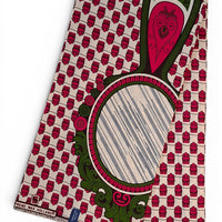 Afrikaanse  Stof/Multicolor Handspiegel (Beige, Roze & Groen)100%katoen