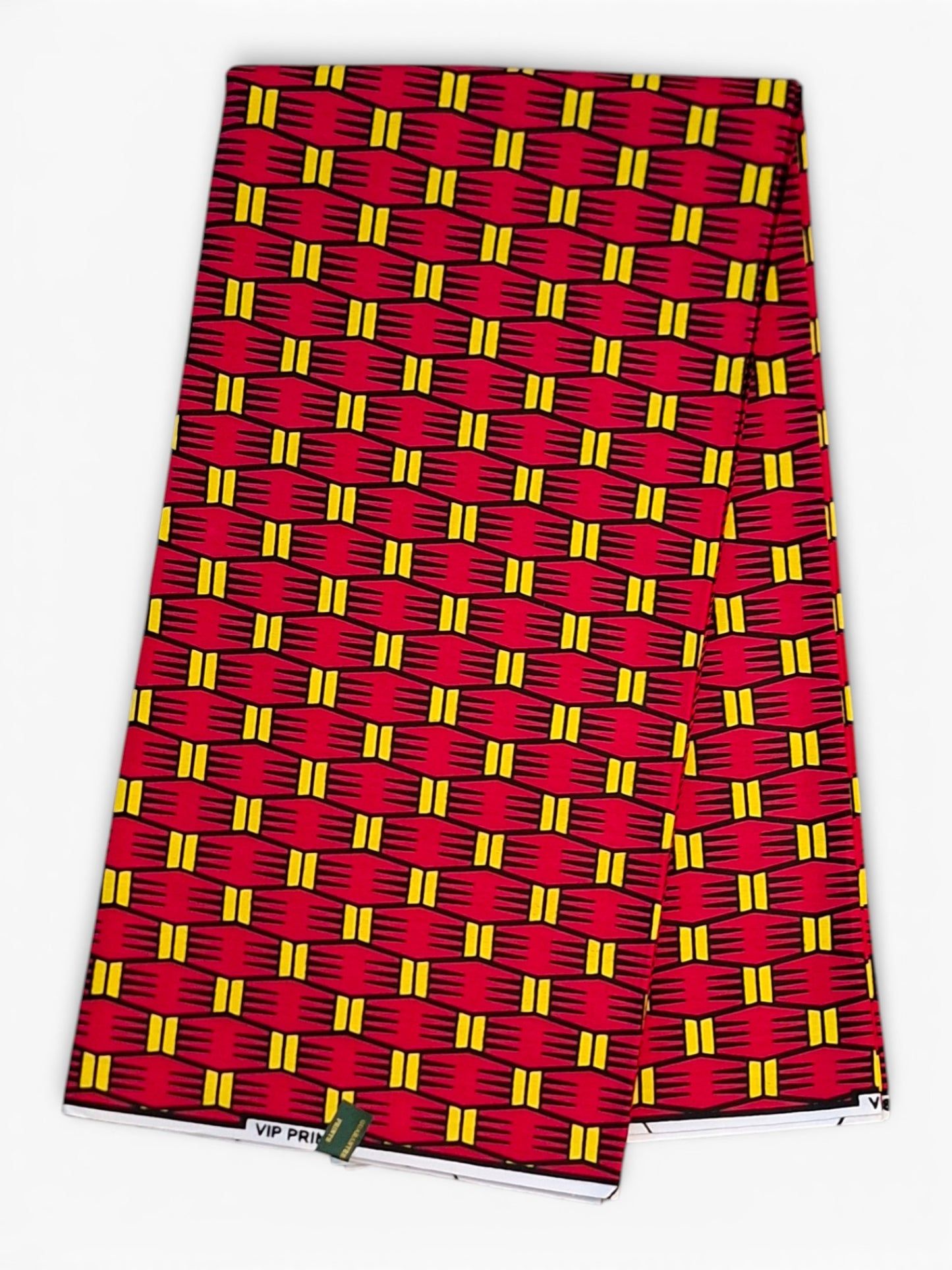Afrikaanse Stof| Multicolor Geometrisch (Rood & Geel)100%katoen