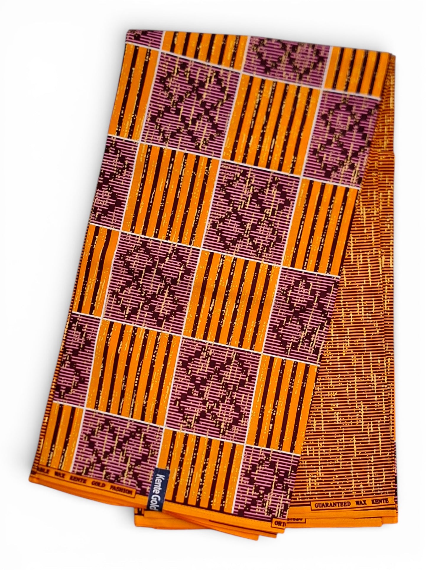 Ghana Kente Gold Fashion    Roze, Oranje & Bruin