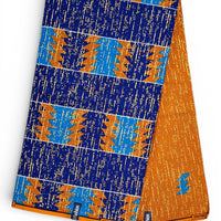 Ghana Kente Gold Fashion | Blauw & Goud Geometrische Stof