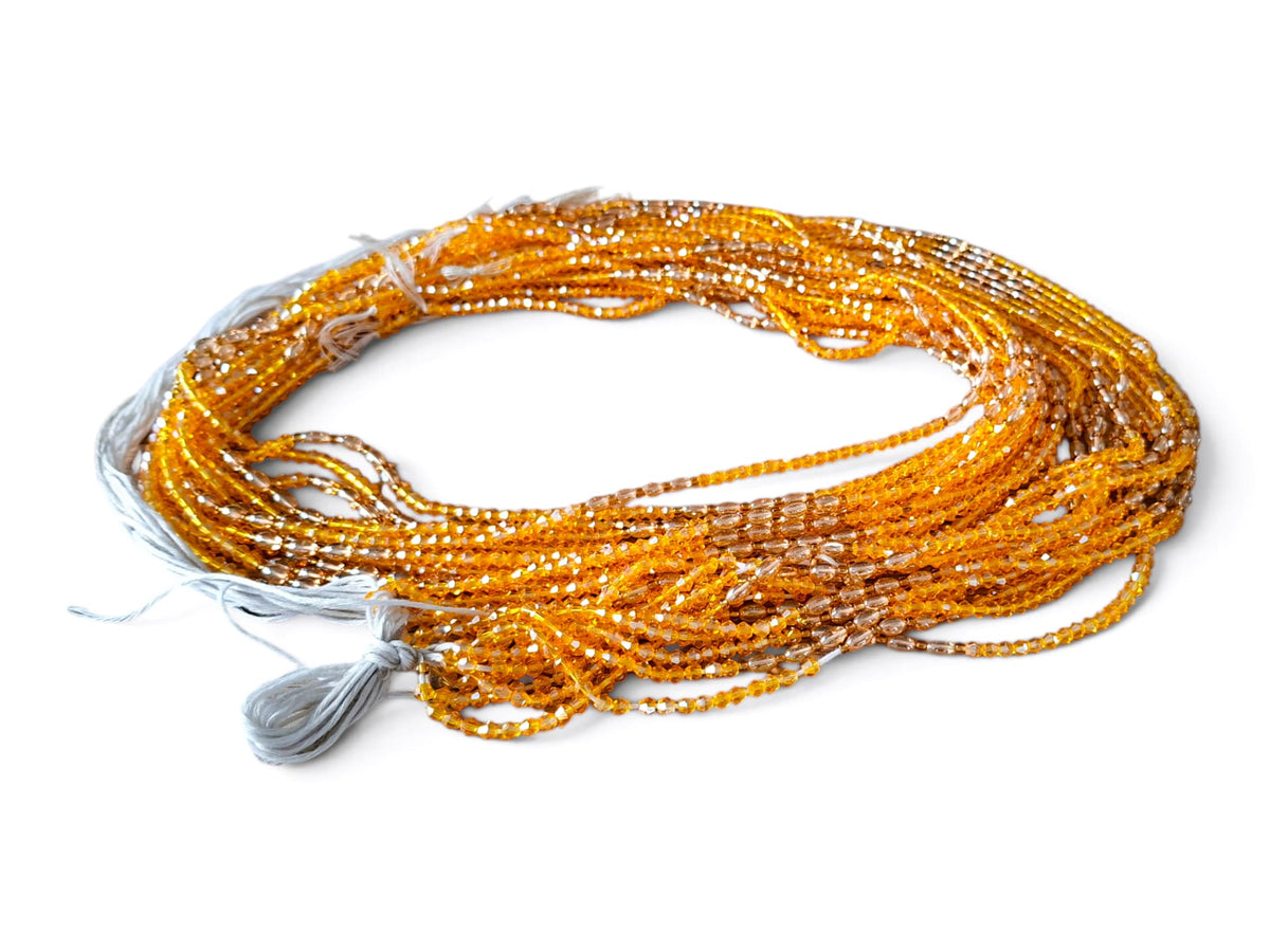 Waistbeads amber en goud