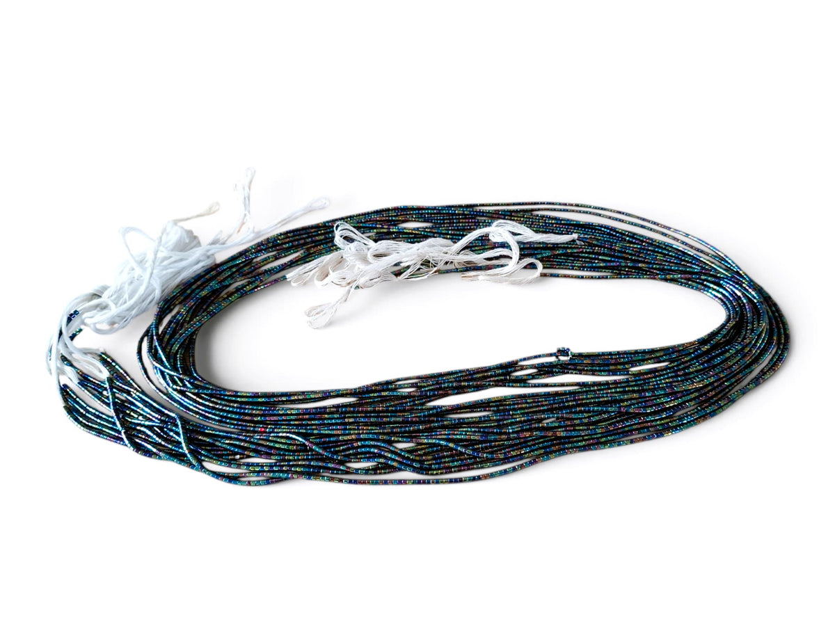Waistbeads – petrol iriserend