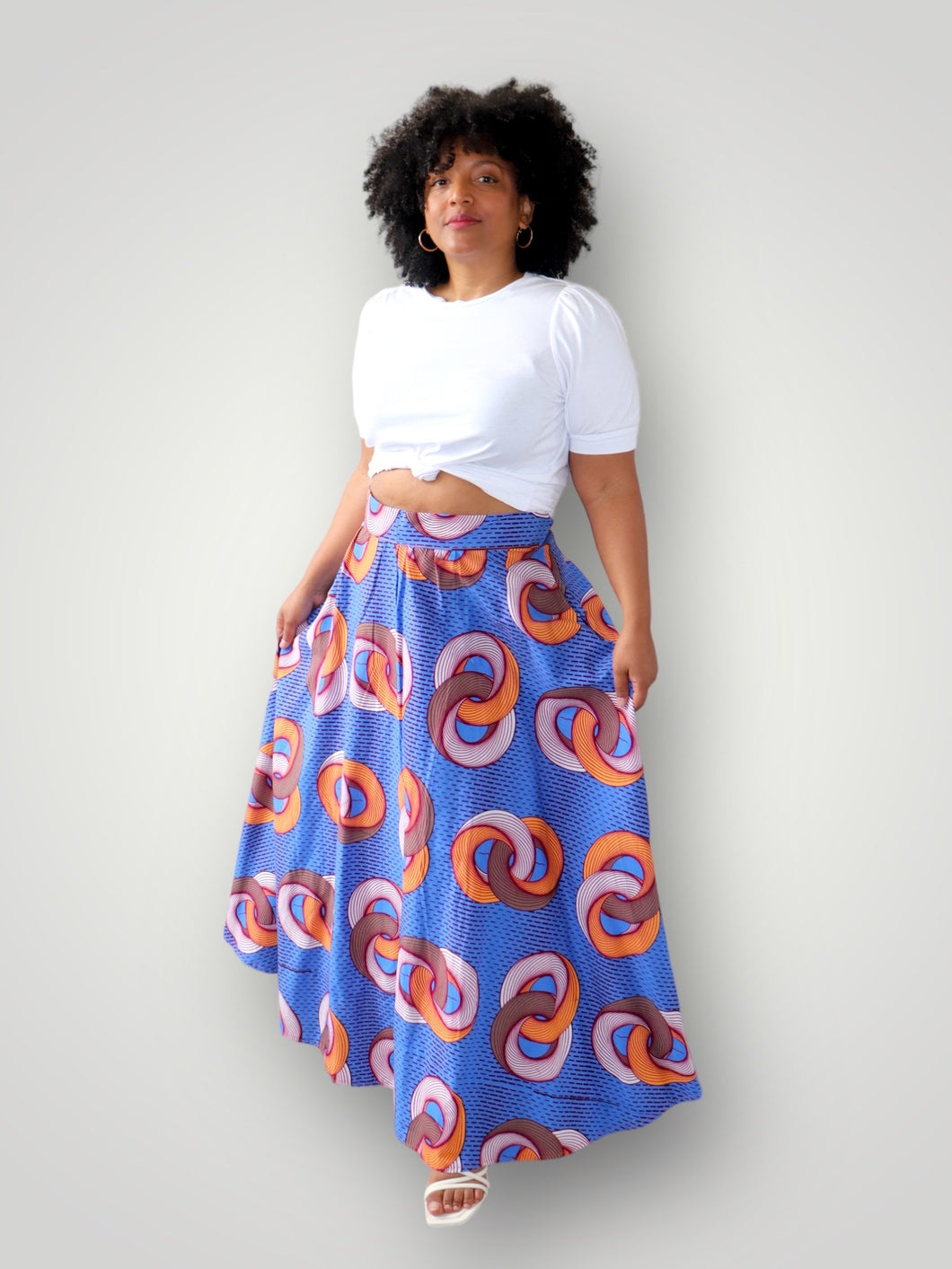 Maxi Rok van Afrikaanse Print - Blauwpaars