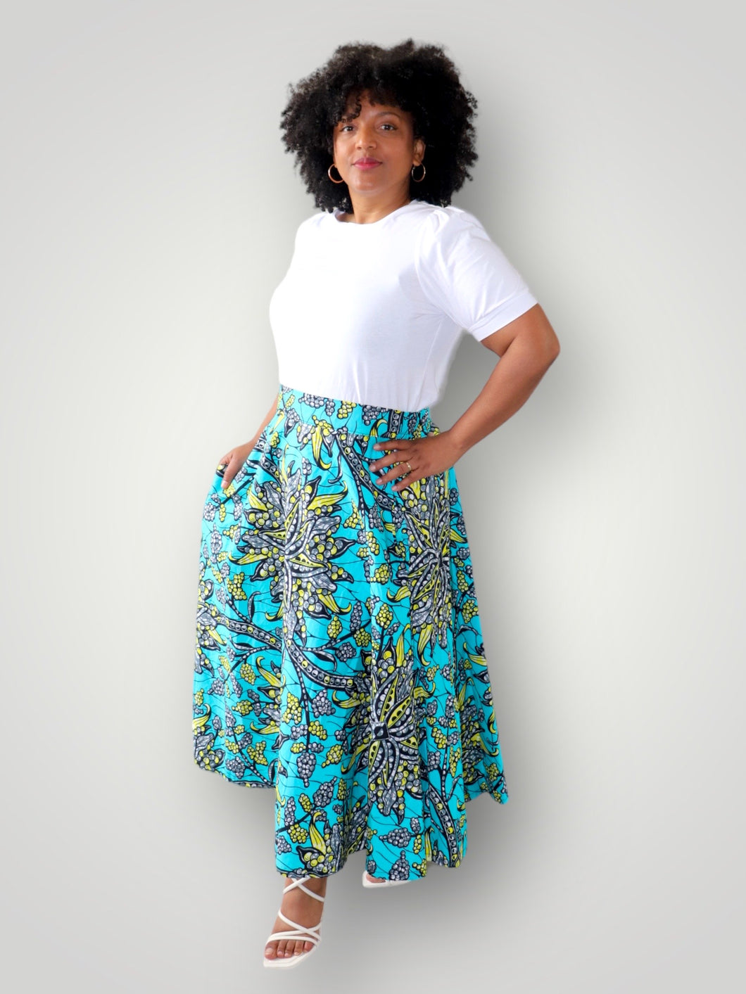 Maxi Rok van Afrikaanse Print - Blauwgroen