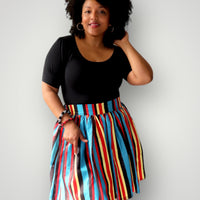 Midi Rok van Afrikaanse Print - Multicolor 3