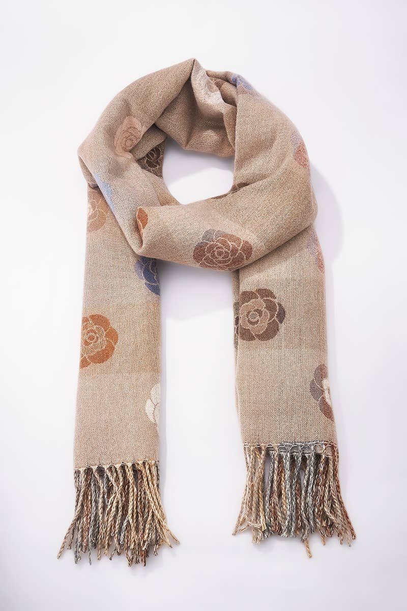 NANA sjaal met omkeerbaar bloemenmotief