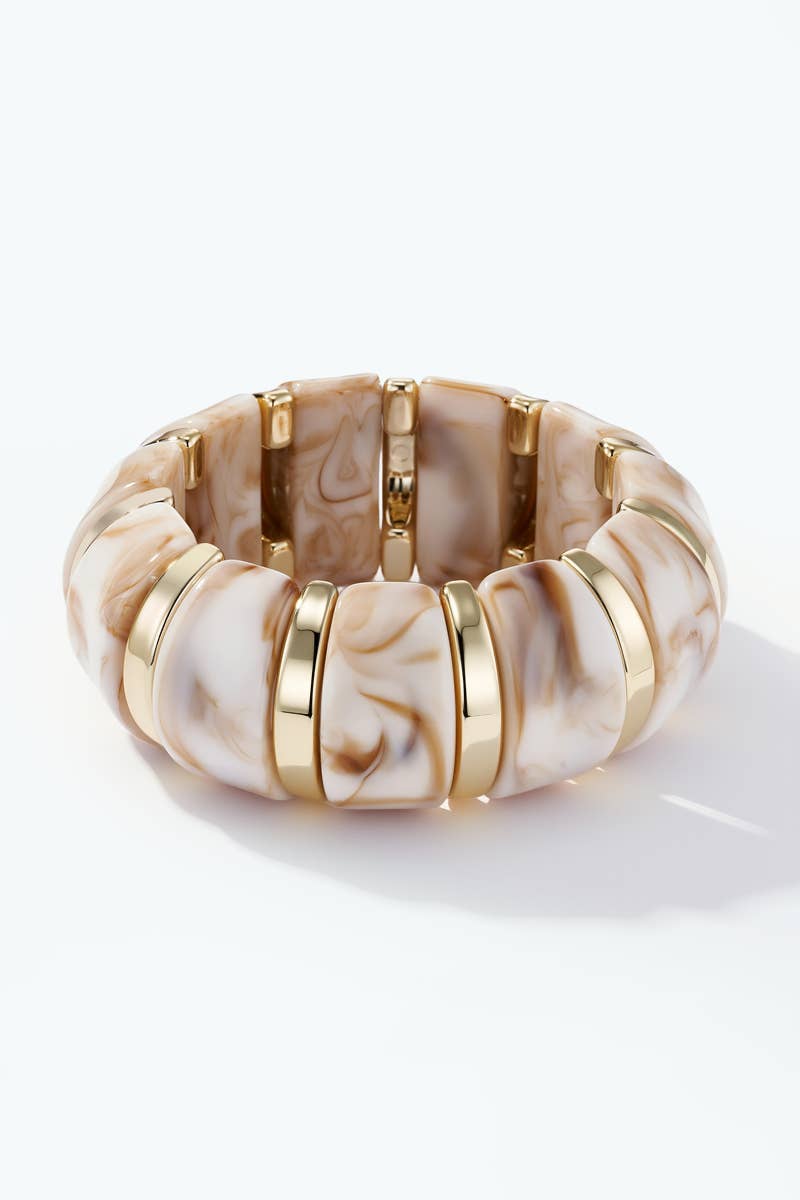 Fantasiearmband 3WY03: Beige / Acryl 70%, CCB 30%