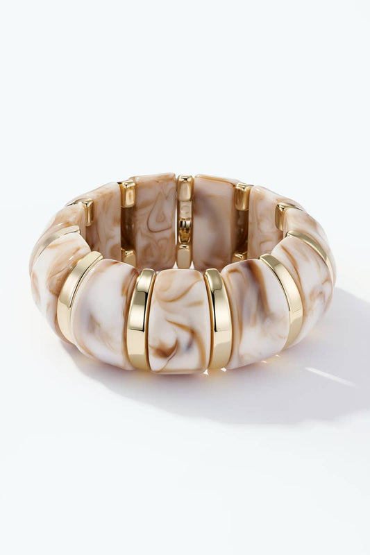 Fantasiearmband 3WY03: Beige / Acryl 70%, CCB 30%