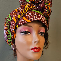 Hoofddoek/Headwrap in Afrikaanse Print