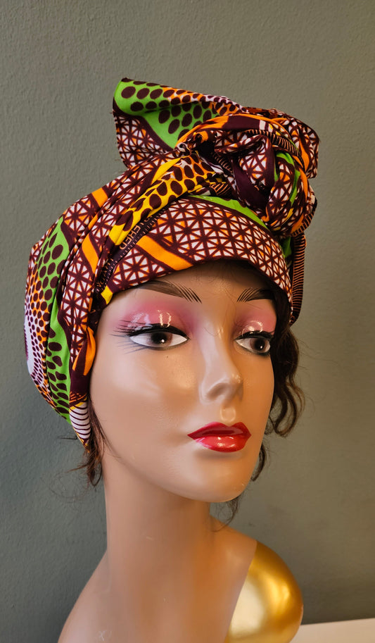 Hoofddoek/Headwrap in Afrikaanse Print